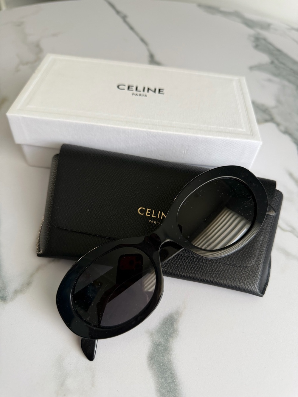 Celine CL40194U Black Oval Women's Sunglasses with Black Case